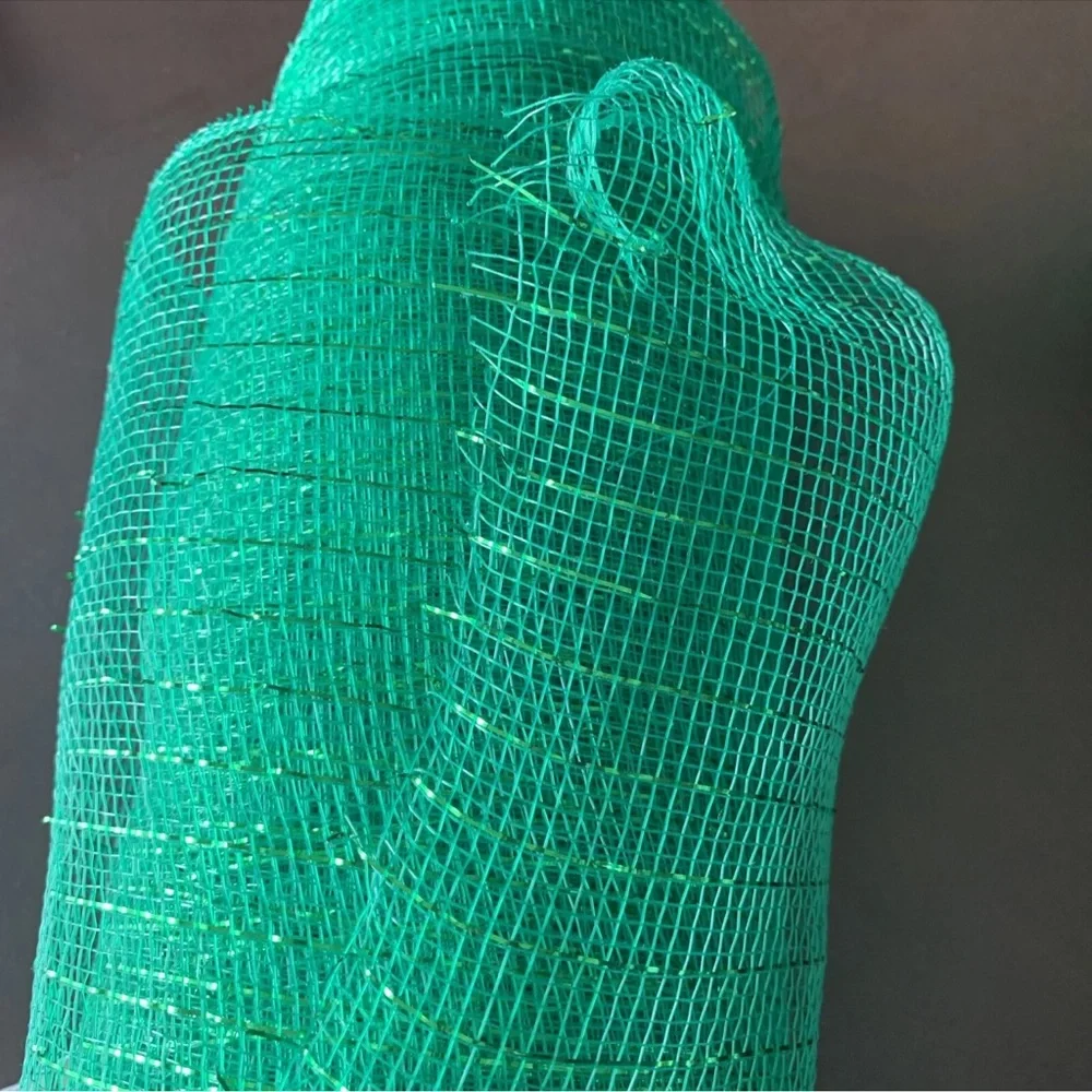 Green Decorative Mesh with Ribbon